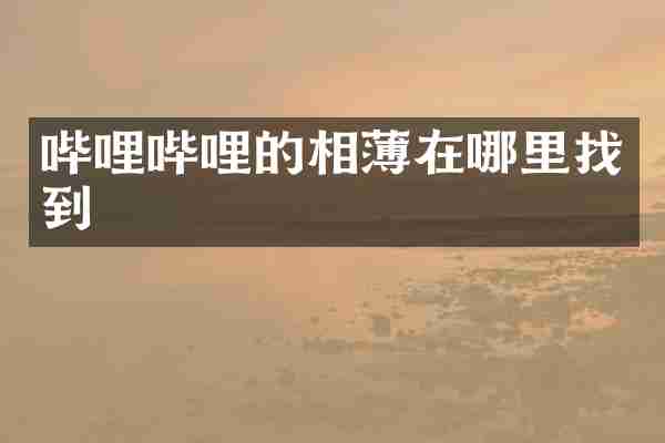 哔哩哔哩的相薄在哪里找到