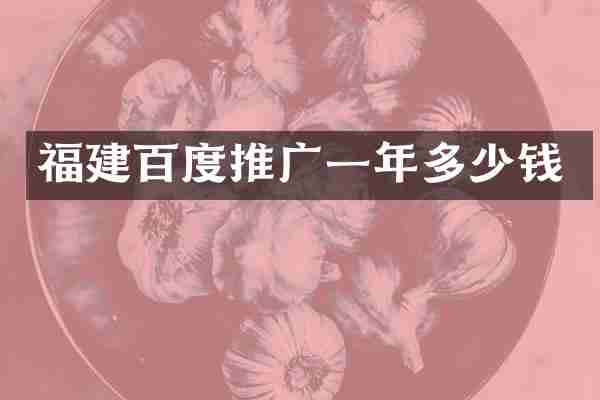福建百度推广一年多少钱