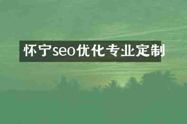 怀宁seo优化专业定制