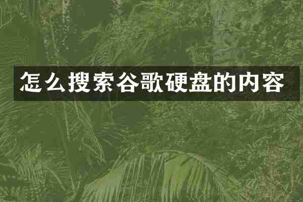 怎么搜索谷歌硬盘的内容