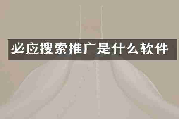 必应搜索推广是什么软件