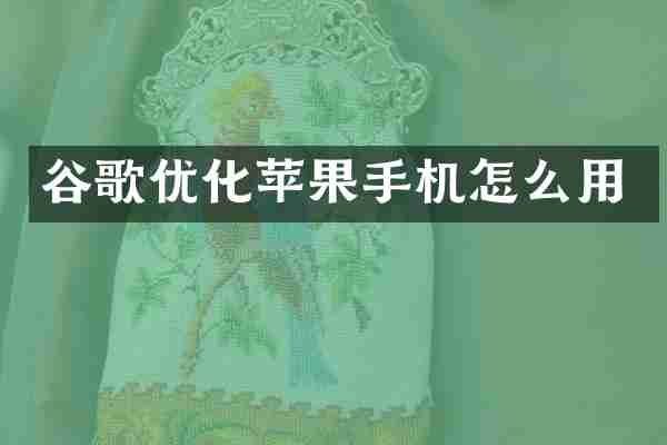 谷歌优化苹果手机怎么用