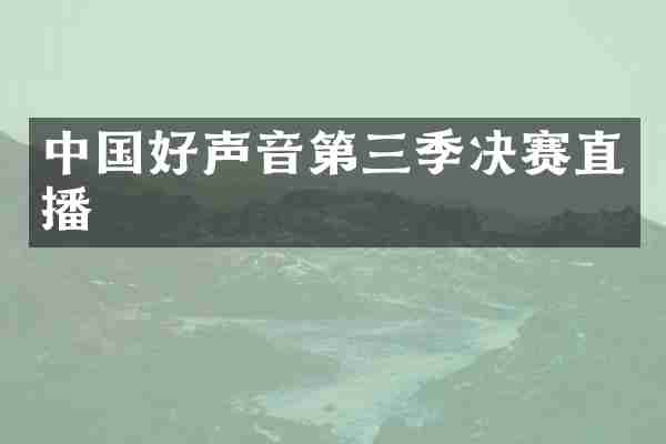 中国好声音第三季决赛直播