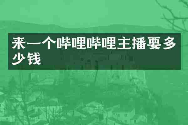 来一个哔哩哔哩主播要多少钱