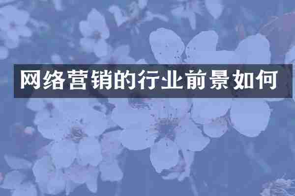 网络营销的行业前景如何