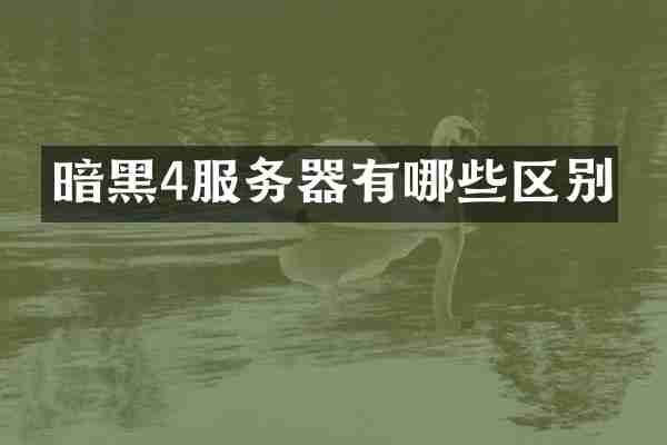 暗黑4服务器有哪些区别