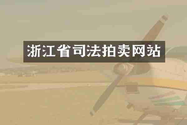 浙江省司法拍卖网站