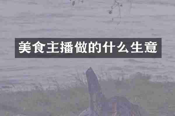 美食主播做的什么生意