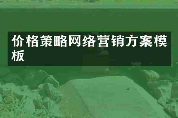 价格策略网络营销方案模板