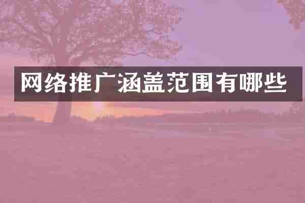 网络推广涵盖范围有哪些