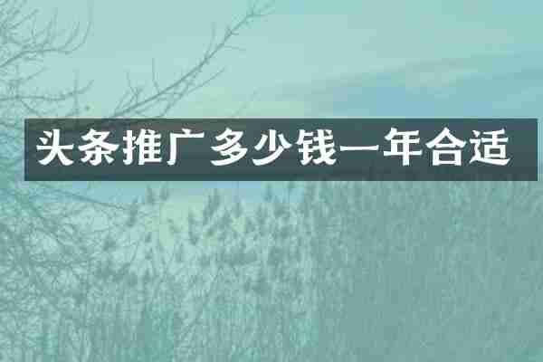 头条推广多少钱一年合适