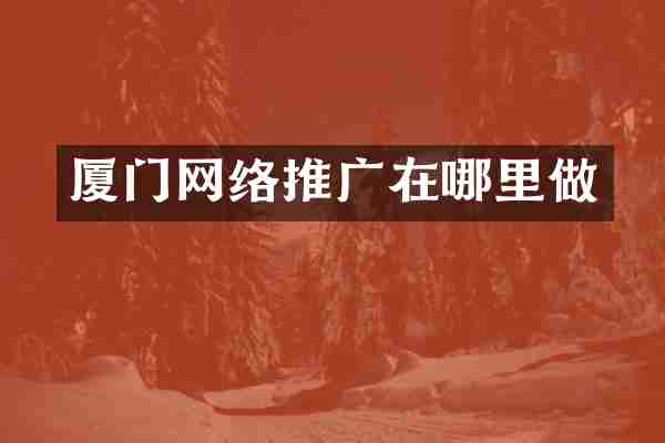 厦门网络推广在哪里做