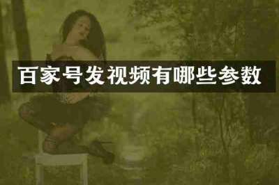 百家号发视频有哪些参数