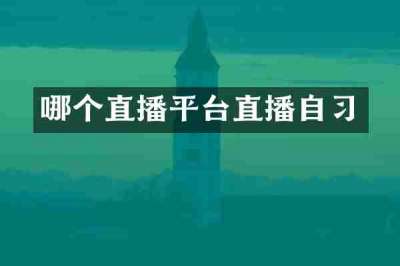 哪个直播平台直播自习
