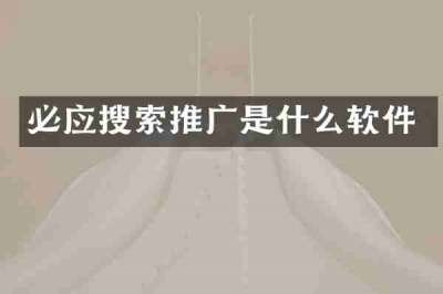 必应搜索推广是什么软件