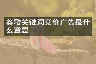 谷歌关键词竞价广告是什么意思