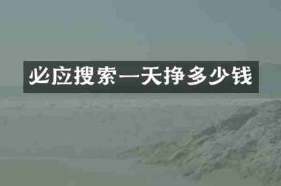 必应搜索一天挣多少钱
