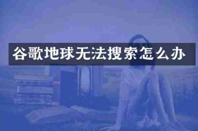 谷歌地球无法搜索怎么办