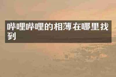 哔哩哔哩的相薄在哪里找到