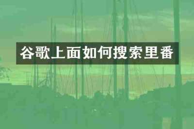 谷歌上面如何搜索里番