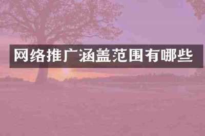 网络推广涵盖范围有哪些