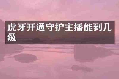 虎牙开通守护主播能到几级
