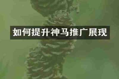 如何提升神马推广展现