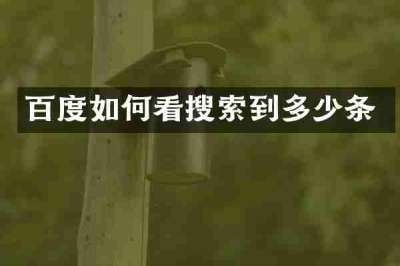 百度如何看搜索到多少条
