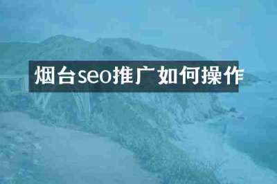 烟台seo推广如何操作