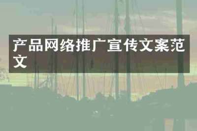 产品网络推广宣传文案范文