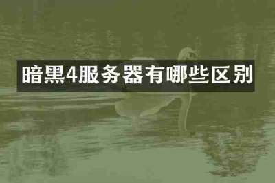 暗黑4服务器有哪些区别