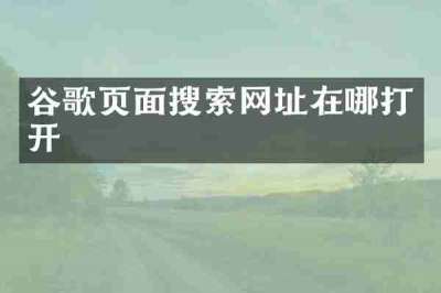 谷歌页面搜索网址在哪打开