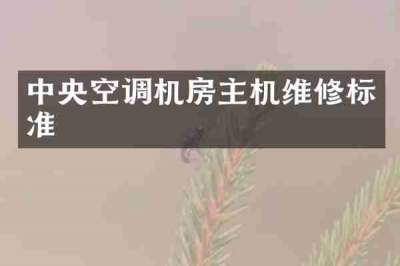 中央空调机房主机维修标准