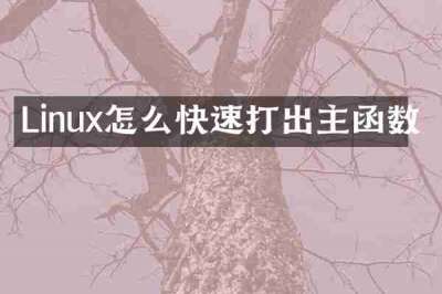 Linux怎么快速打出主函数
