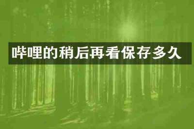 哔哩的稍后再看保存多久