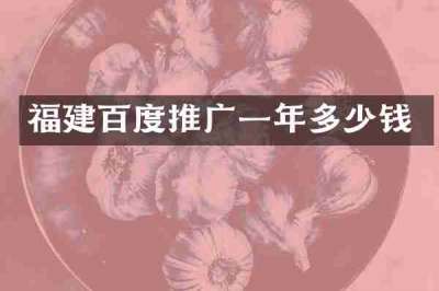 福建百度推广一年多少钱
