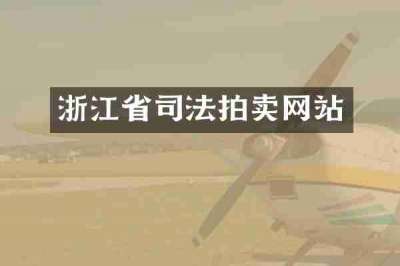 浙江省司法拍卖网站
