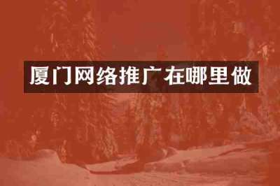 厦门网络推广在哪里做