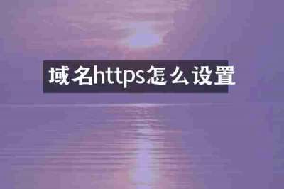 域名https怎么设置