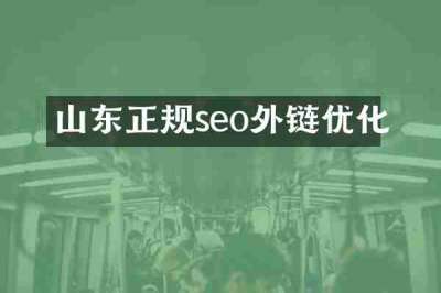 山东正规seo外链优化