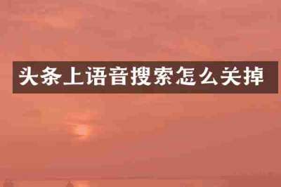 头条上语音搜索怎么关掉