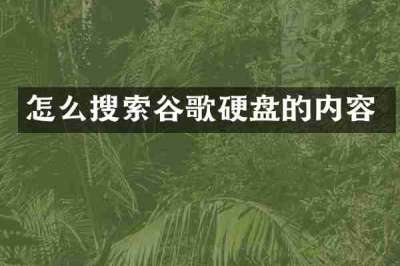 怎么搜索谷歌硬盘的内容