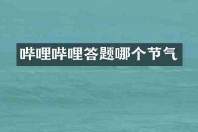 哔哩哔哩答题哪个节气