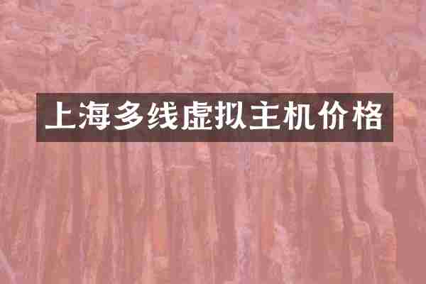 上海多线虚拟主机价格