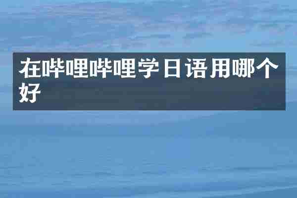在哔哩哔哩学日语用哪个好