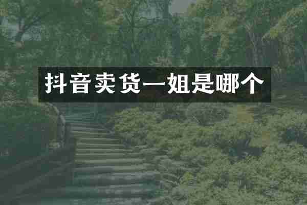 抖音卖货一姐是哪个