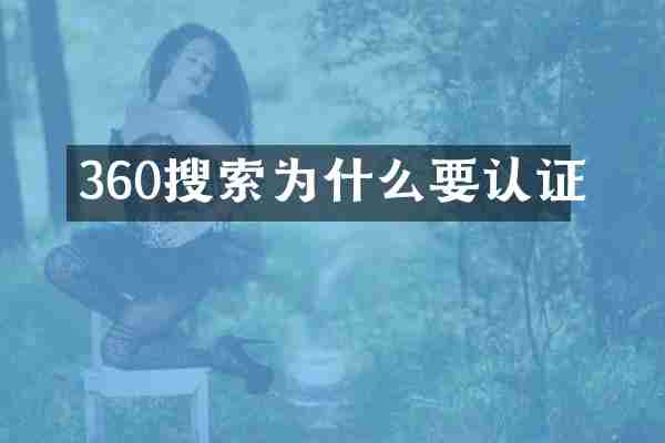 360搜索为什么要认证