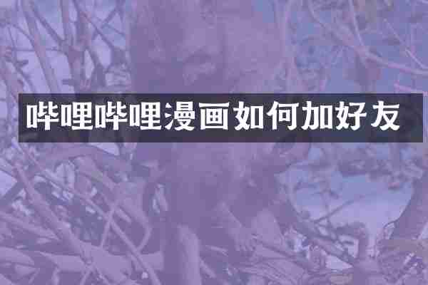 哔哩哔哩漫画如何加好友