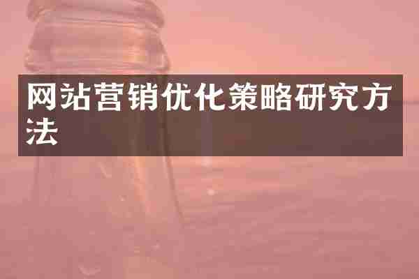 网站营销优化策略研究方法
