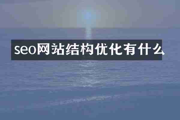 seo网站结构优化有什么